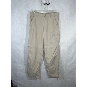 Columbia PFG Omni-Shade Cargo Zip Off Pants Shorts Size L Beige Women